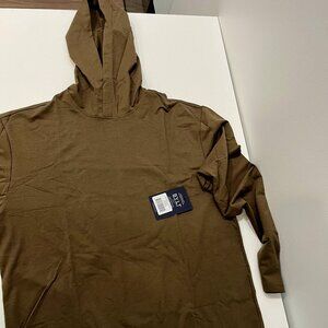 BYLT Hooded Drop-Cut Long Sleeve Dark Taupe